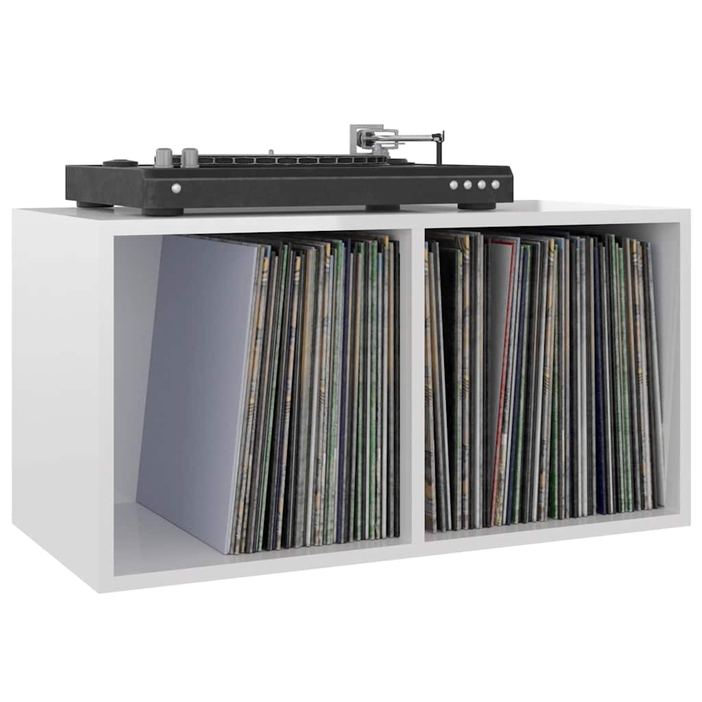 Schallplatten-Aufbewahrungsbox Weiß 71x34x36 cm Holzwerkstoff