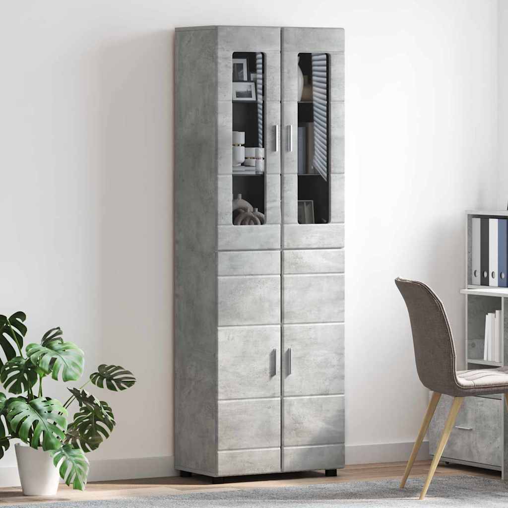 Highboard mit Regal FLORIN Weiß 60 x 35 x 182 cm Holzwerkstoff