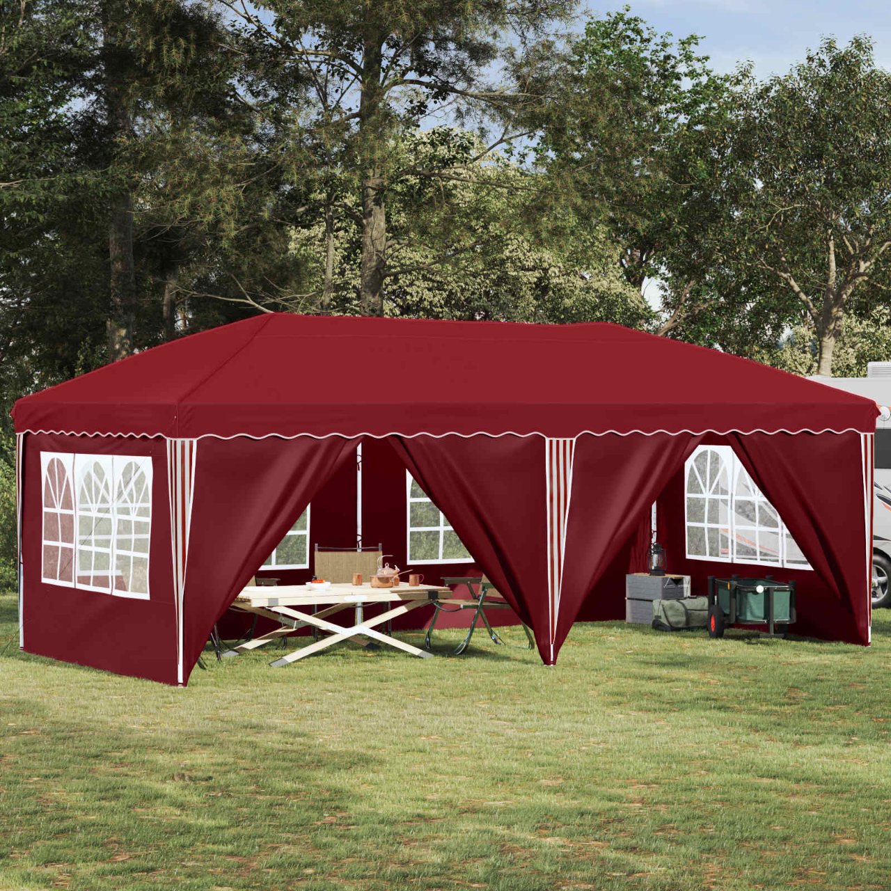 Pop-up Partyzelt 575 x 290 x 245 cm Creme