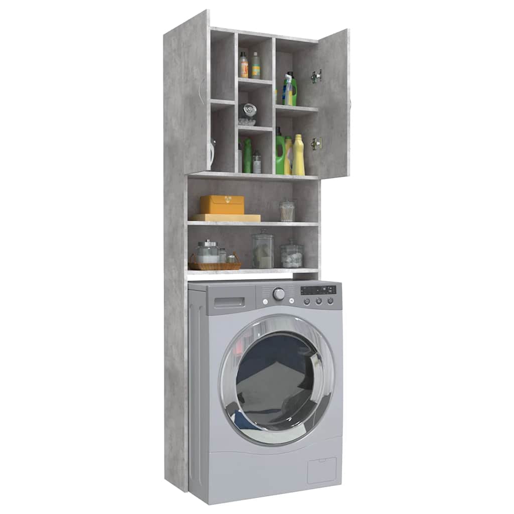 Waschmaschinenschrank Weiß 64x25,5x190 cm