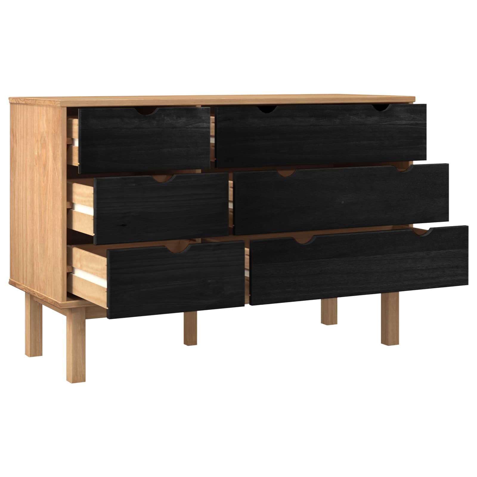 Schubladenschrank OTTA 111x43x73,5 cm Massivholz Kiefer