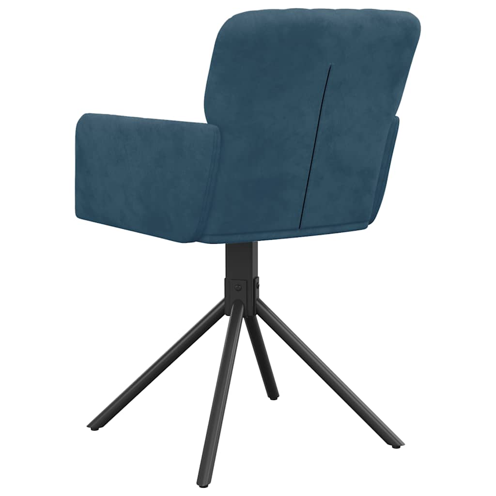 Esszimmerstühle 2 Stk. Drehbar Blau Samt