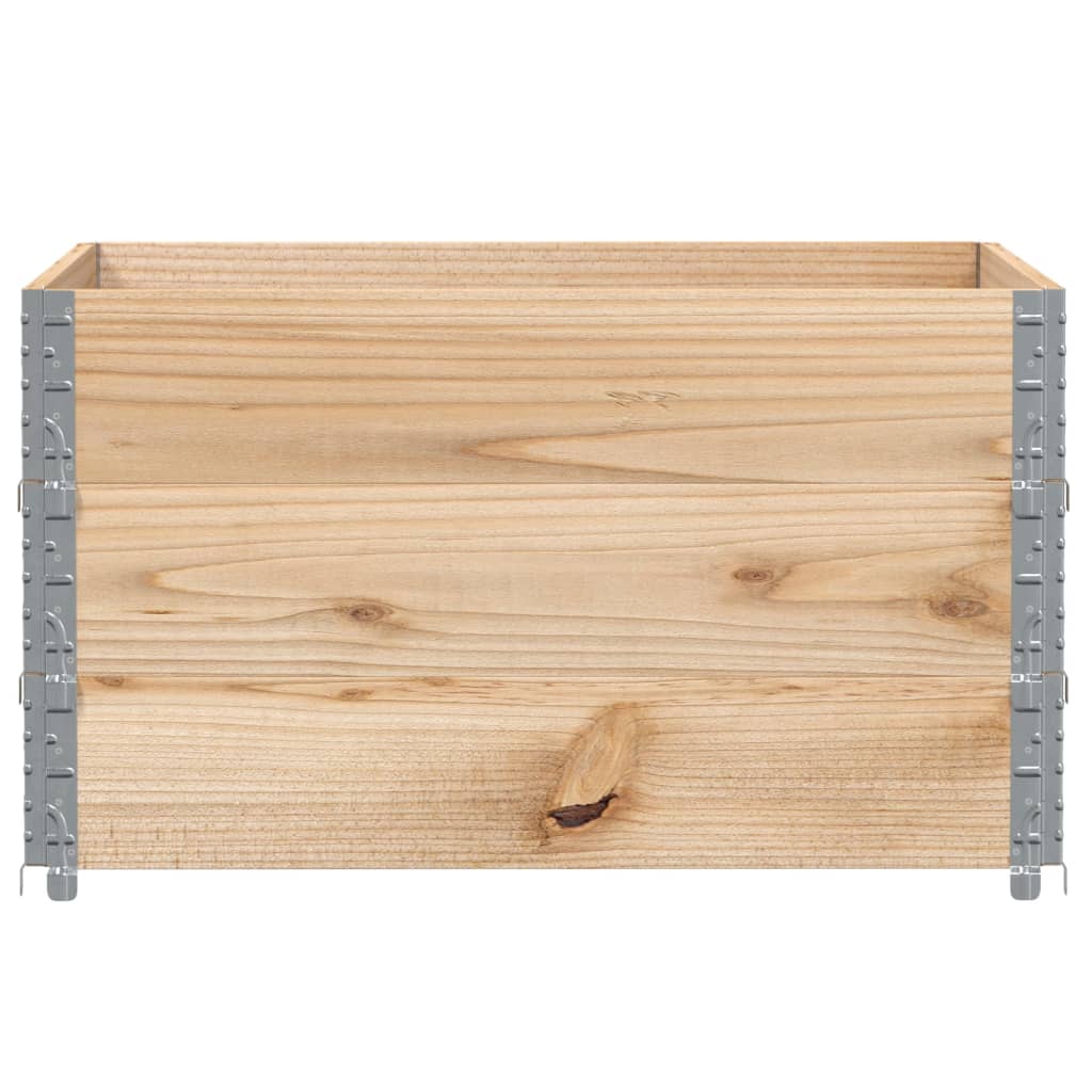 Paletten-Aufsatzrahmen Schwarz 80x60 cm Massivholz Kiefer