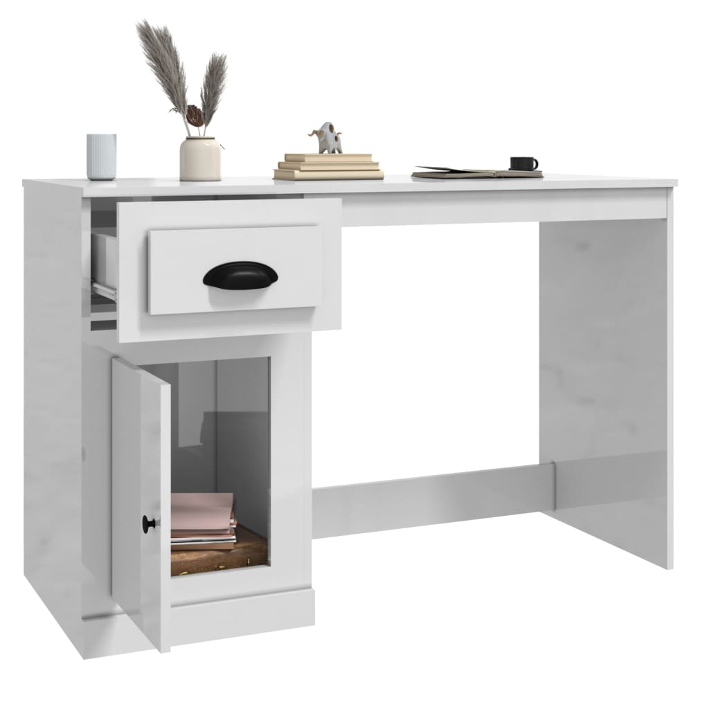 Schreibtisch mit Schublade Weiß 115x50x75 cm Holzwerkstoff