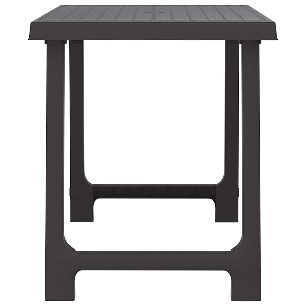 Campingtisch Anthrazit 79x56x64 cm PP Holzoptik
