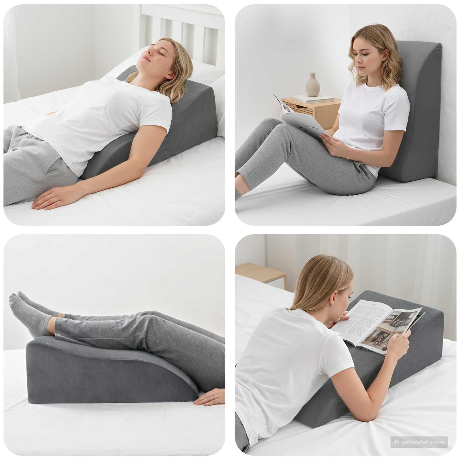 Beinkissen Weiß 68 x 41 x 24 cm PU-Schaum