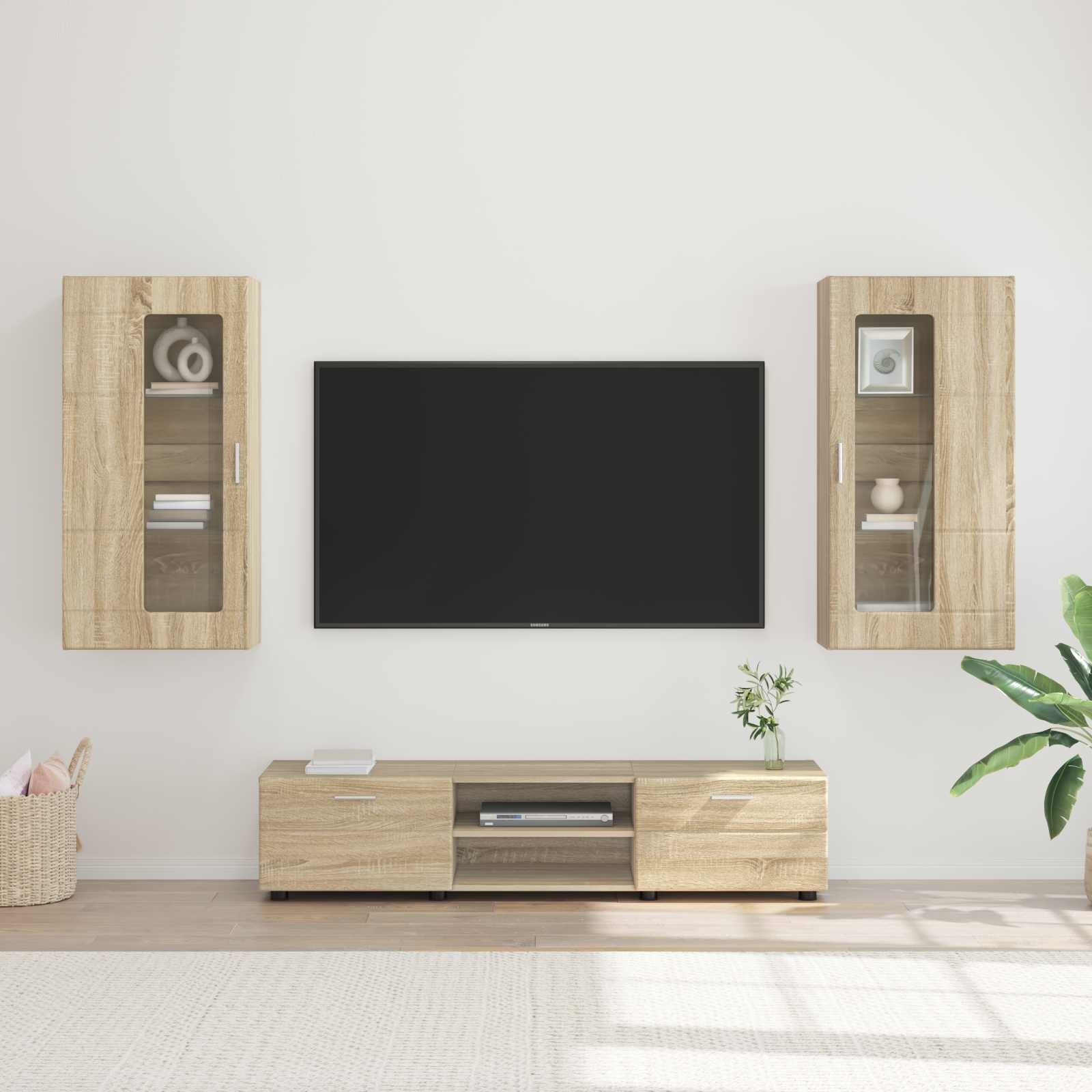 Highboard mit Regal FLORIN Weiß 60 x 35 x 182 cm Holzwerkstoff