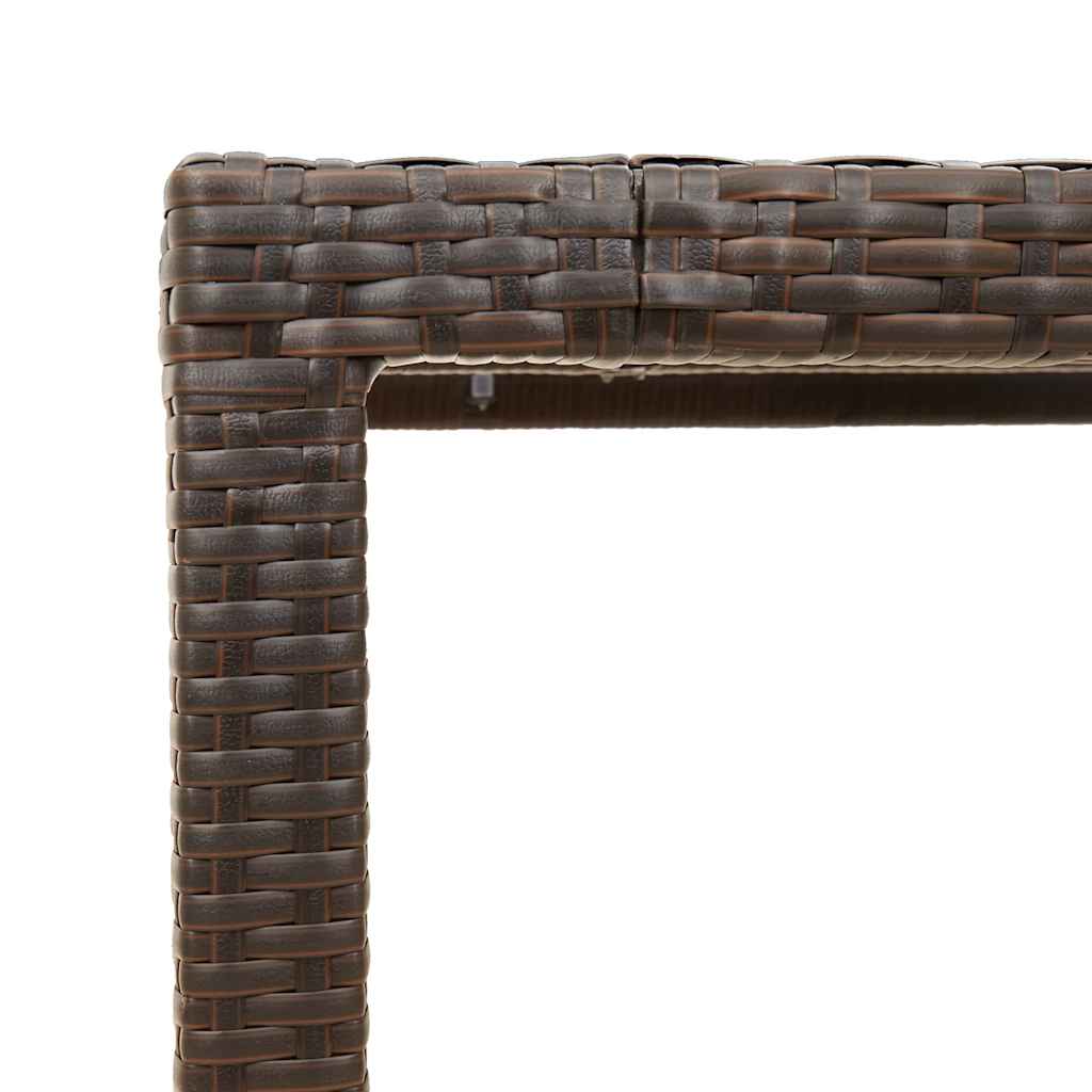 Gartentisch 150x90x75 cm Hartglas und Poly Rattan Schwarz