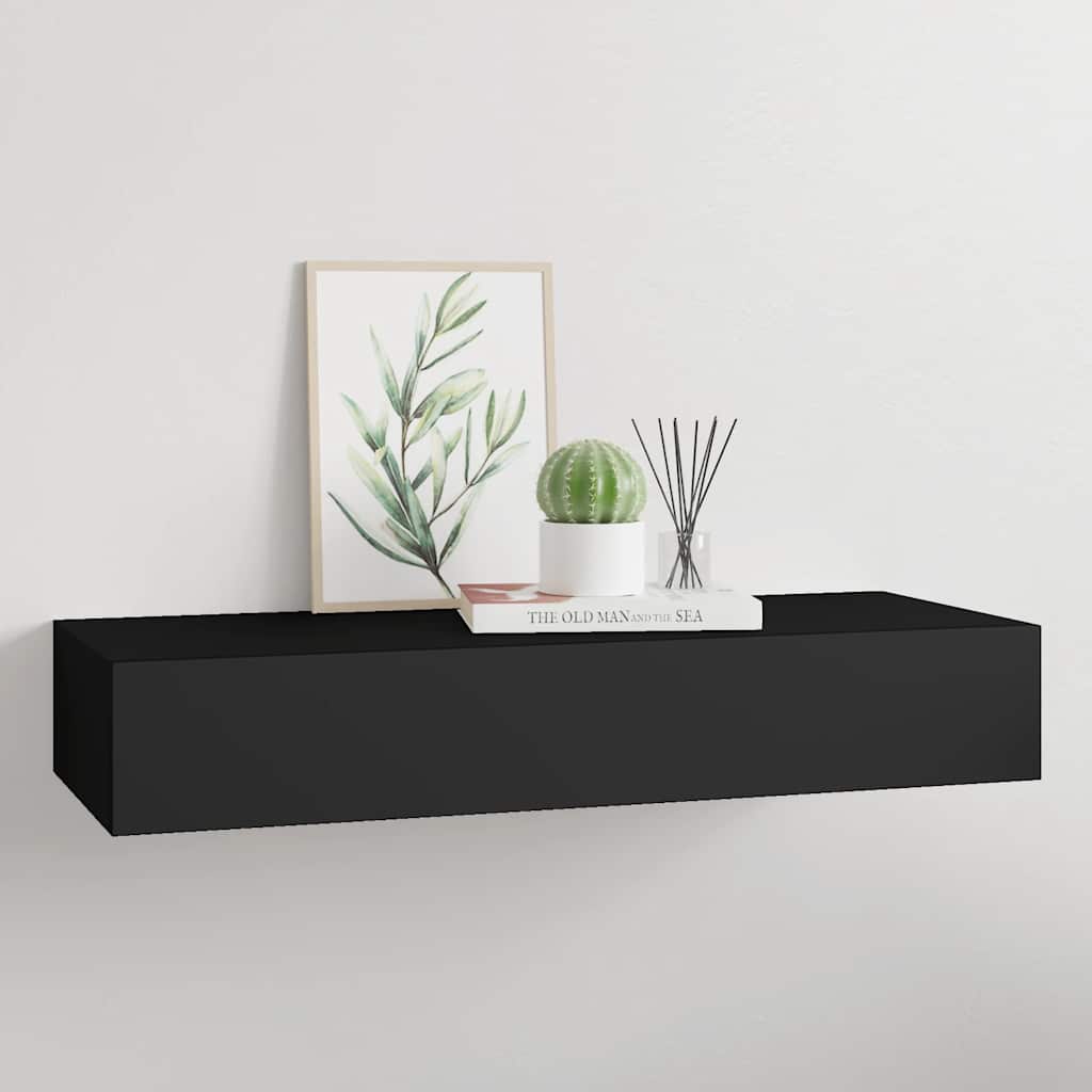 Wandregal mit Schublade Weiß 40x23,5x10 cm MDF