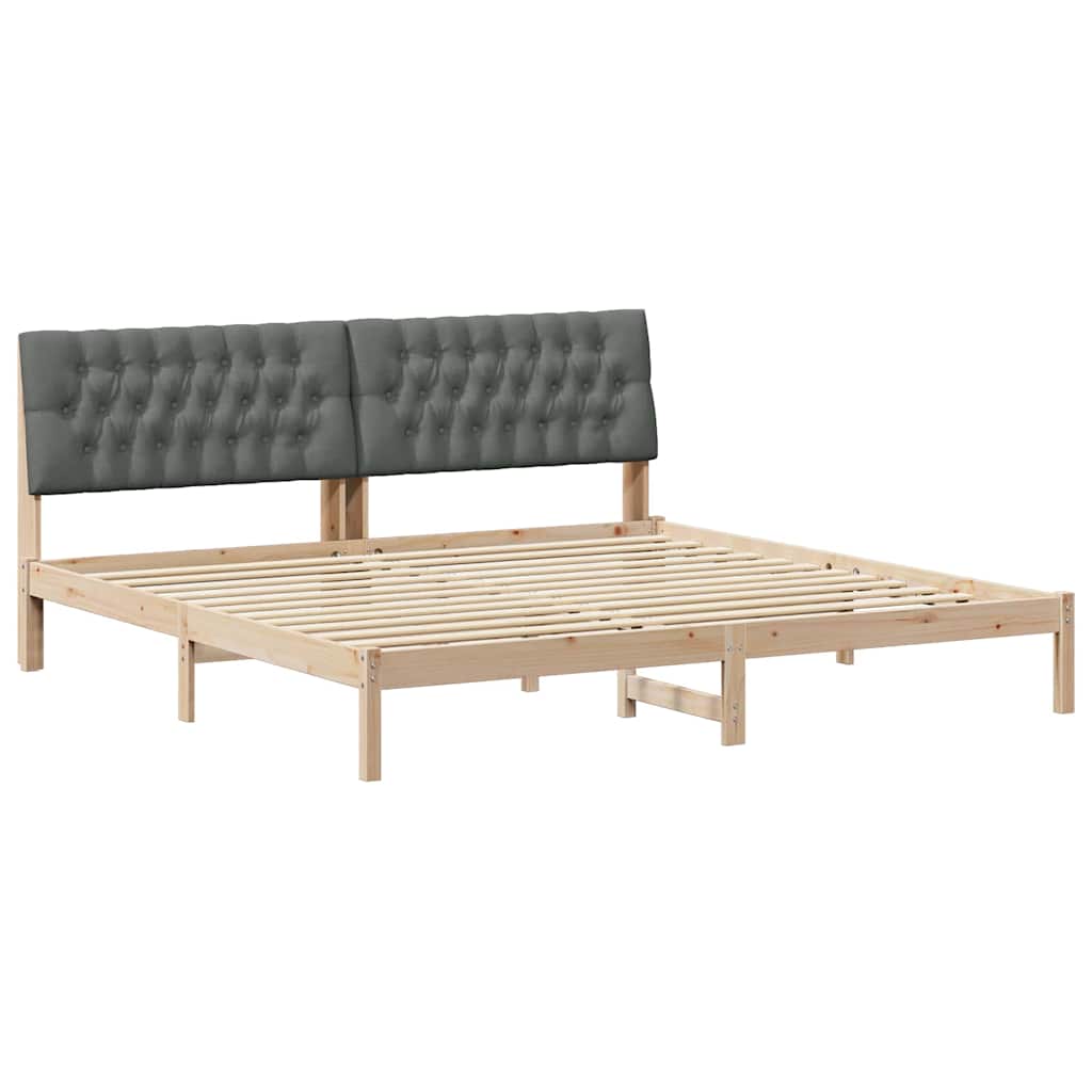 Bettgestell mit gepolstertem Kopfteil Braun 200 x 200 cm