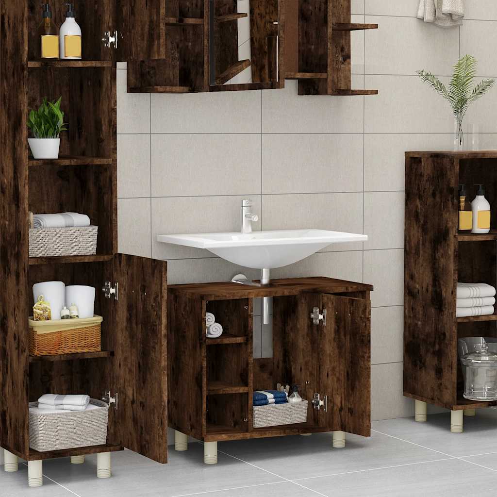 Badezimmerschrank Weiß 60x32x53,5 cm Holzwerkstoff