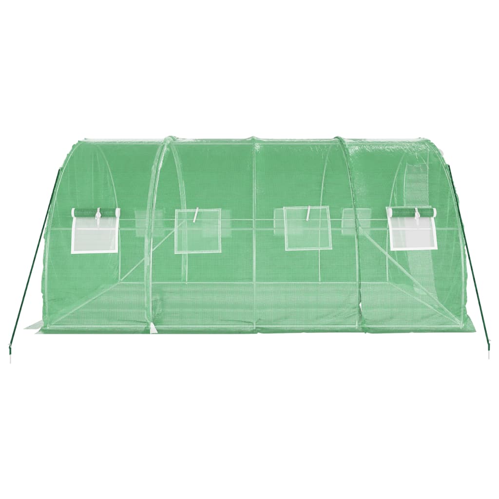 Gewächshaus mit Stahlrahmen Grün 48 m² 16x3x2 m