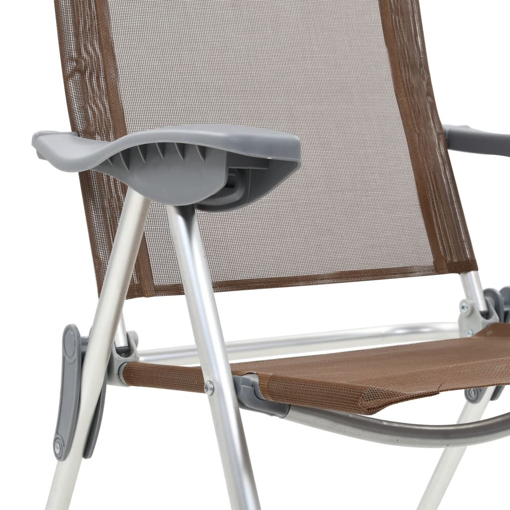 Klappbare Campingstühle 2 Stk. Grau Aluminium