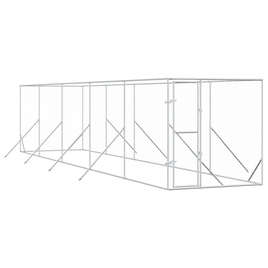 Outdoor-Hundezwinger Silbern 2x2x2 m Verzinkter Stahl