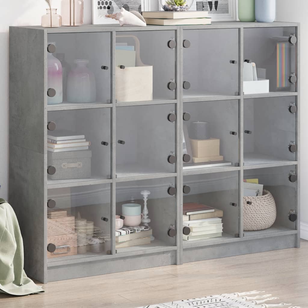 Bücherregal mit Türen Weiß 136x37x109 cm Holzwerkstoff