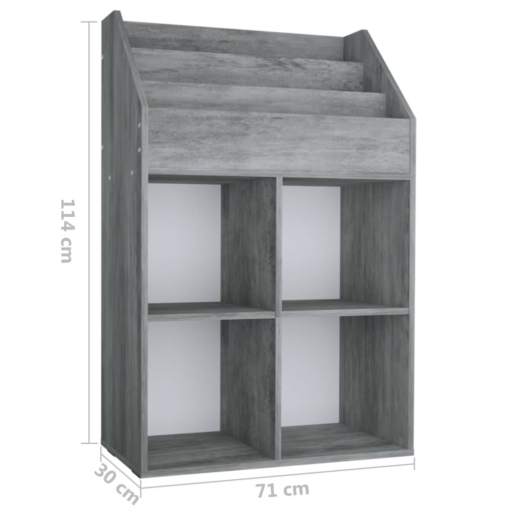 Kinder-Bücherregal Braun Eichen-Optik 71x30x114cm Holzwerkstoff