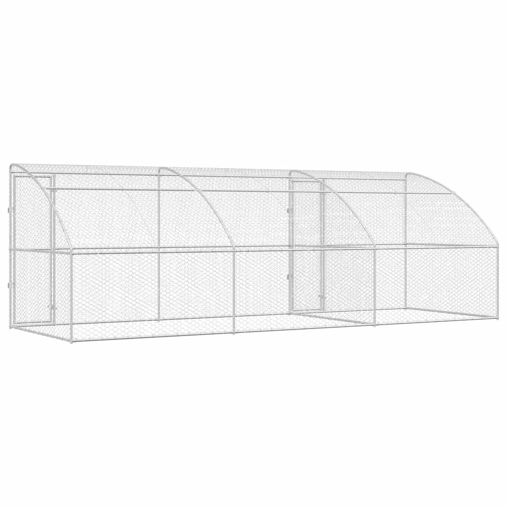 Hundekäfig 2 pcs Silber 4 x 2 x 2 m Verzinkter Stahl