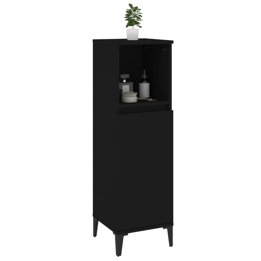 Badschrank Weiß 30x30x100 cm Holzwerkstoff
