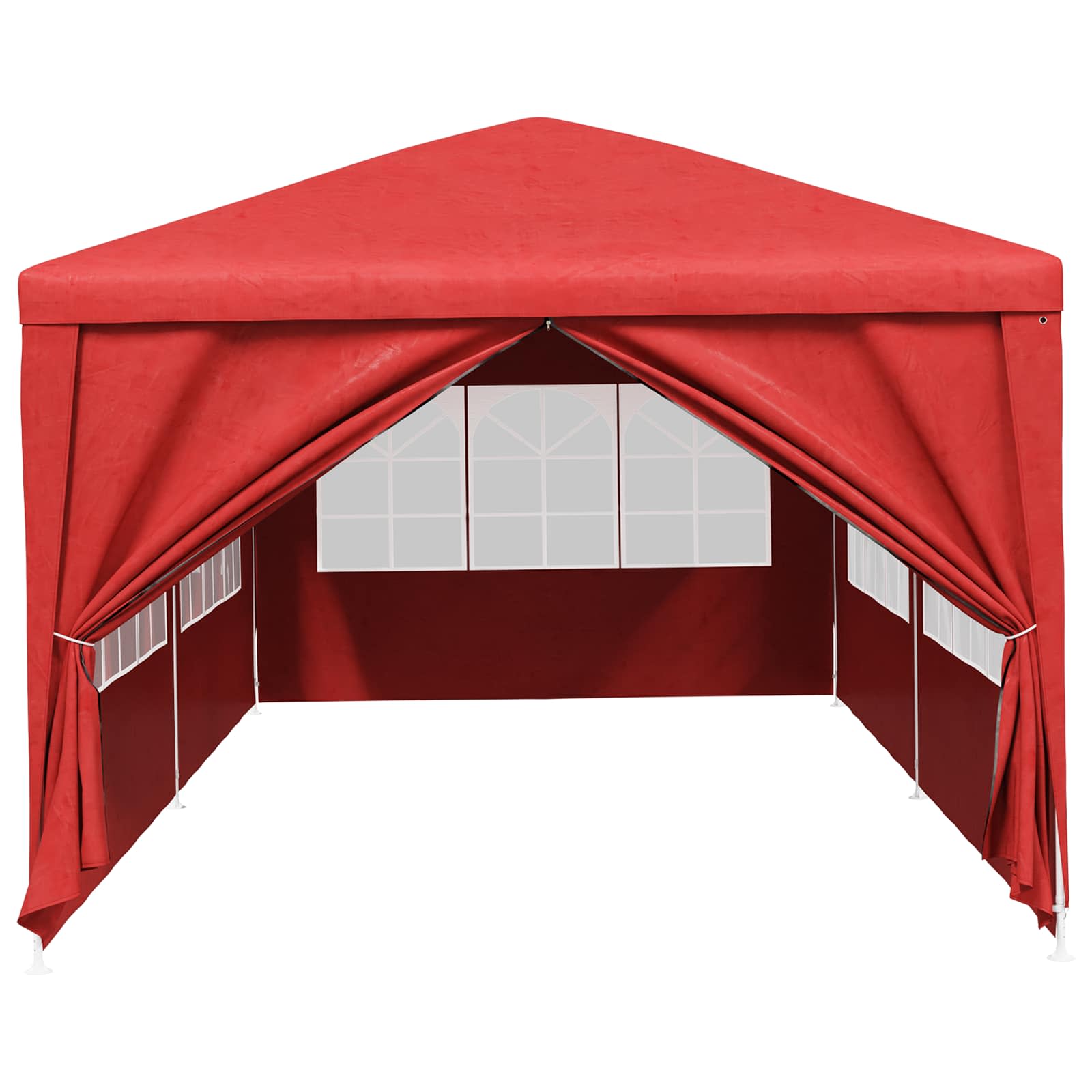 Party-Zelt 400 x 300 x 255 cm Rot PE und Stahl