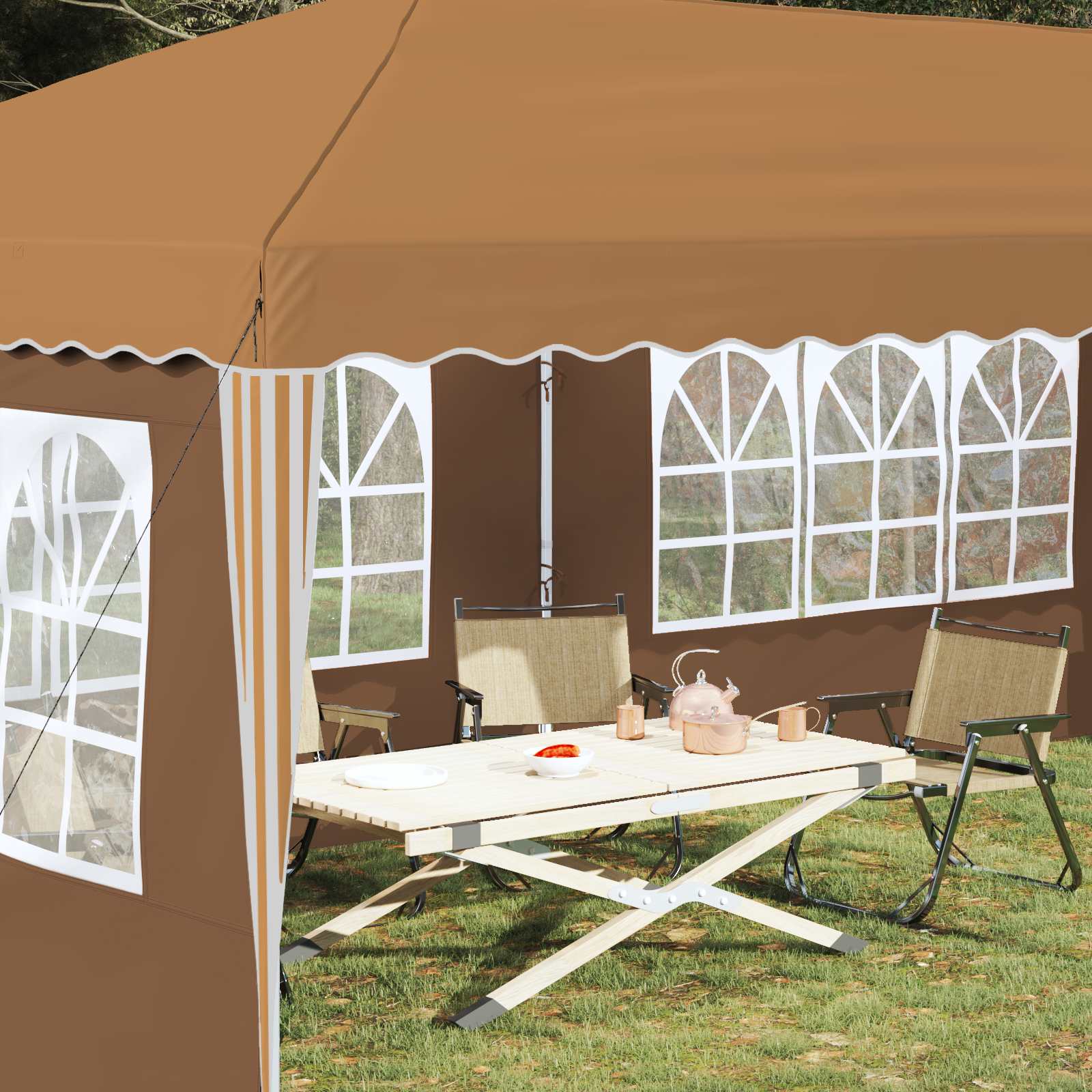 Pop-up Partyzelt 575 x 290 x 245 cm Creme