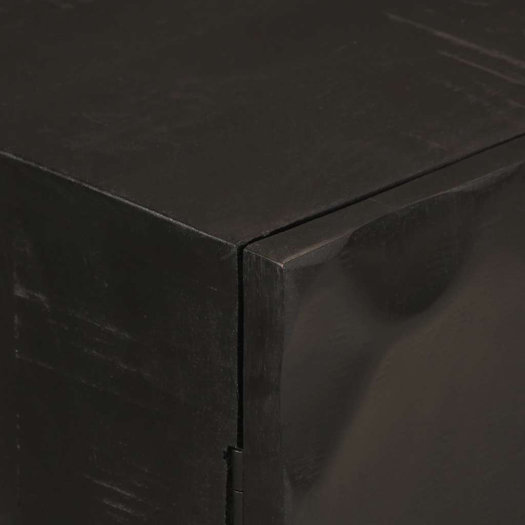 Nachttisch Schwarz 40x30x50 cm Massivholz Mango und Eisen