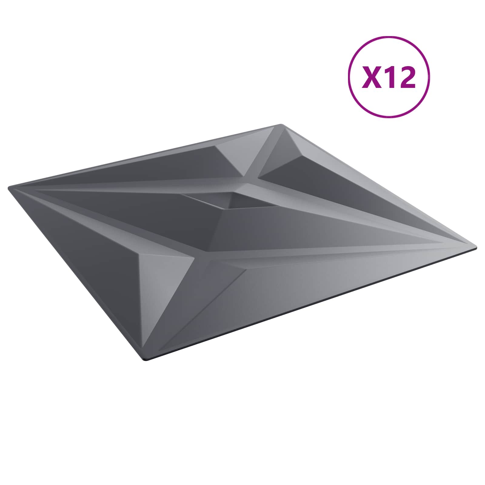 Wandpaneele 12 pcs Diamant Weiß 50 x 50 cm XPS Schaum