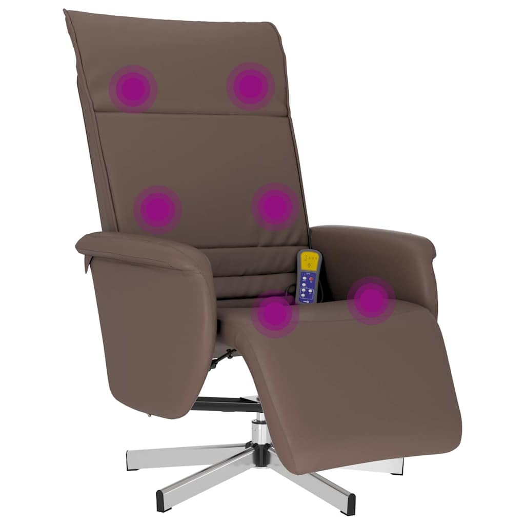 Massagesessel mit Fußteil Creme Kunstleder