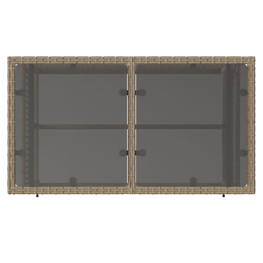 4-tlg. Garten-Sofagarnitur mit Kissen Schwarz Poly Rattan Glas