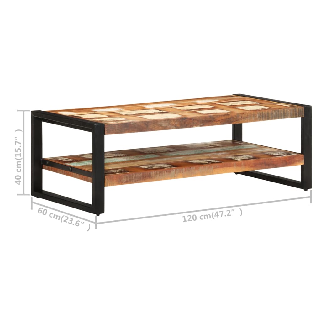 Couchtisch 120x55x40 cm Massivholz Mango