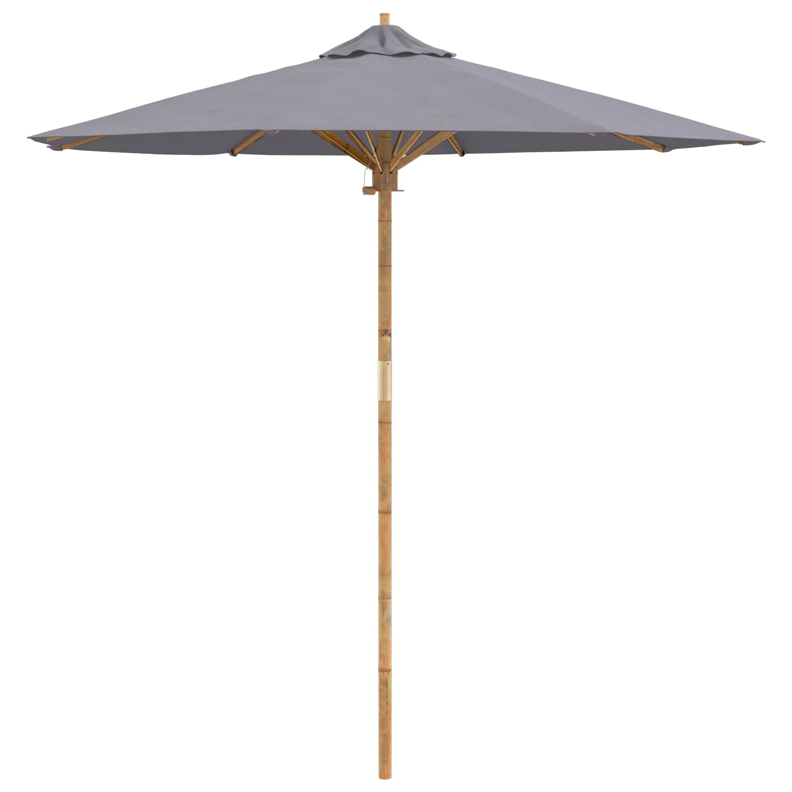 Garten-Sonnenschirm Cremeweiß Ø 150 x 210 cm Bambus