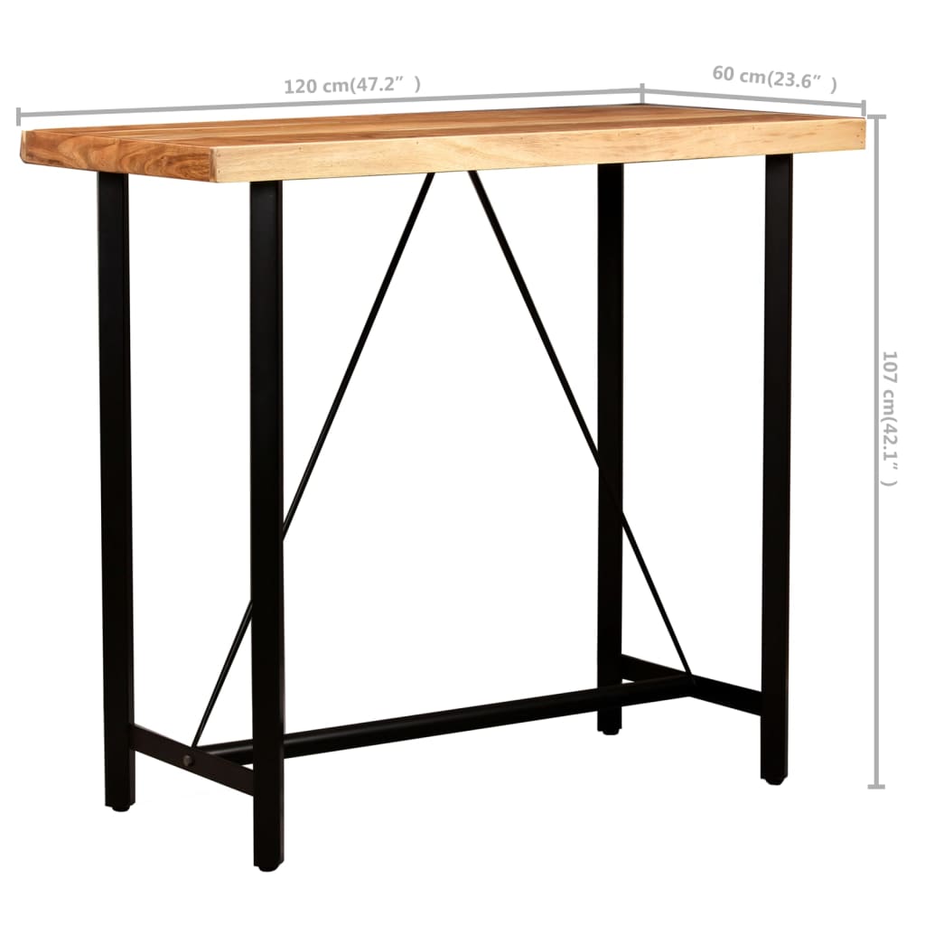 5-tlg. Bar-Set Recyceltes Massivholz und Echtleder