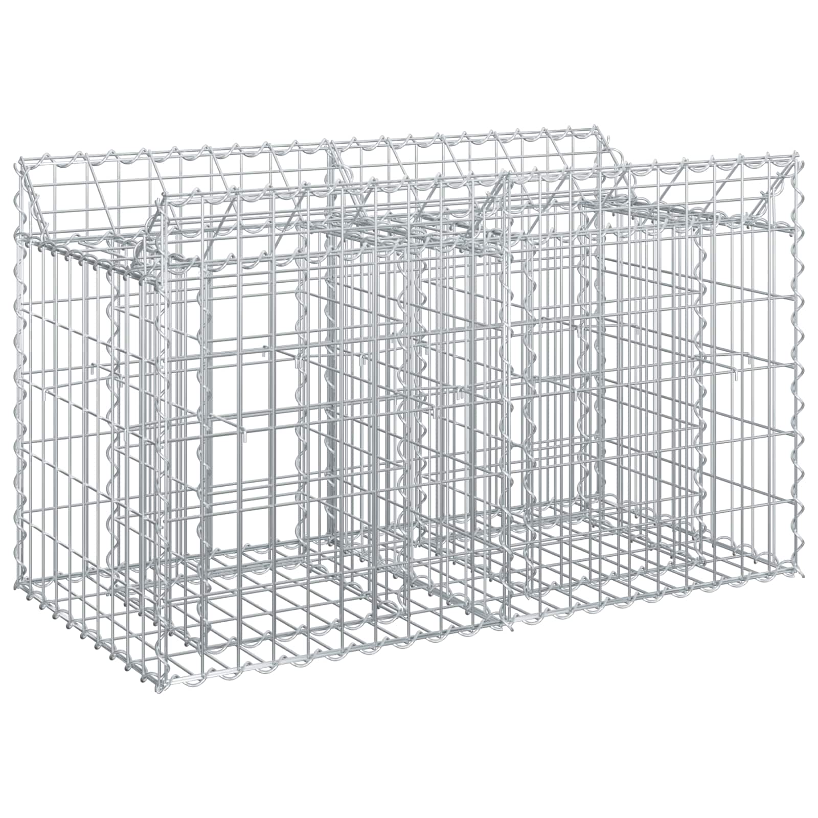Gabionen-Hochbeet 2 pcs Silber