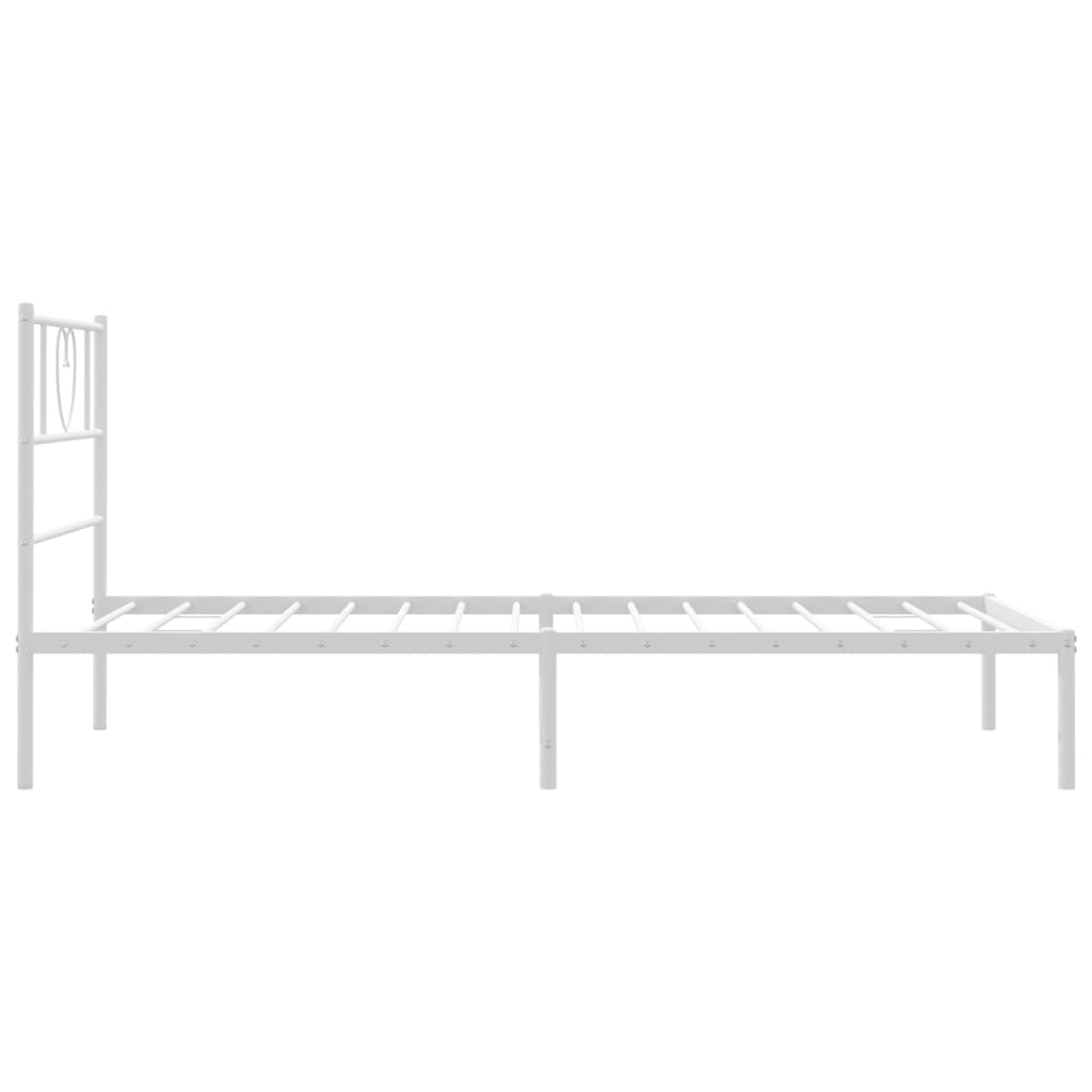 Bettgestell mit Kopfteil Metall Schwarz 100x190 cm