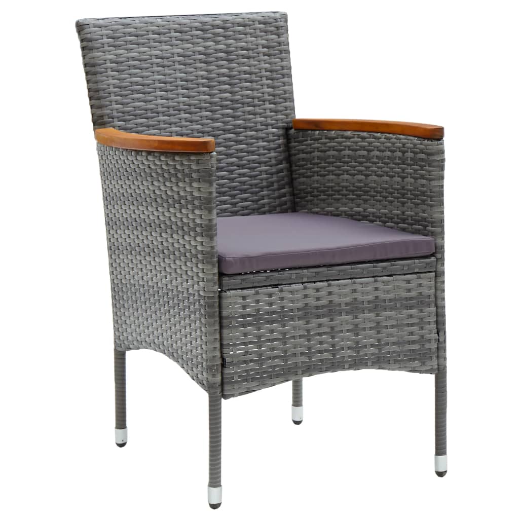 Garten-Essstühle 4 Stk. Poly Rattan Schwarz