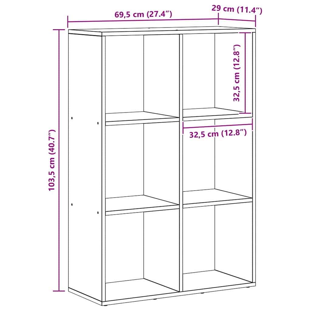 Bücherregal Weiß 137,5x29x137,5 cm Holzwerkstoff