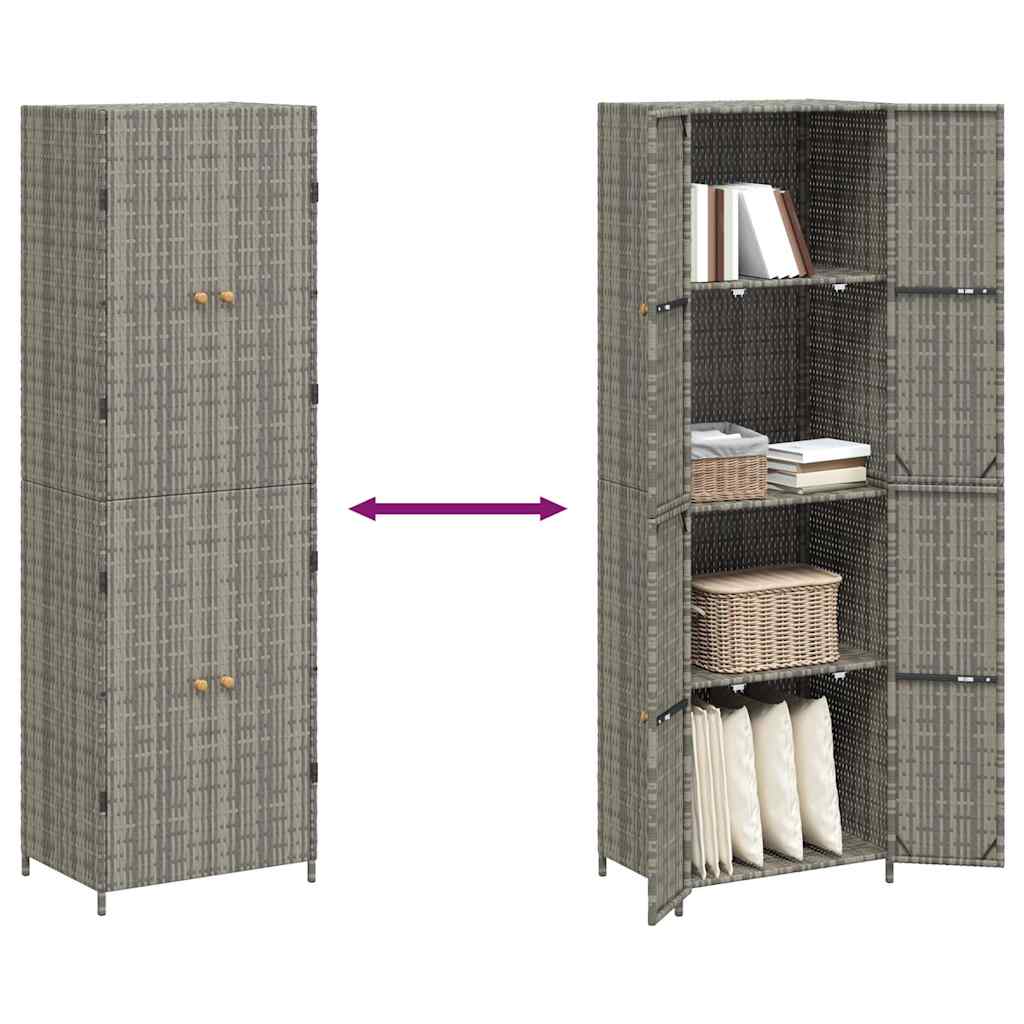 Gartenschrank Schwarz 59x40x180 cm Poly Rattan