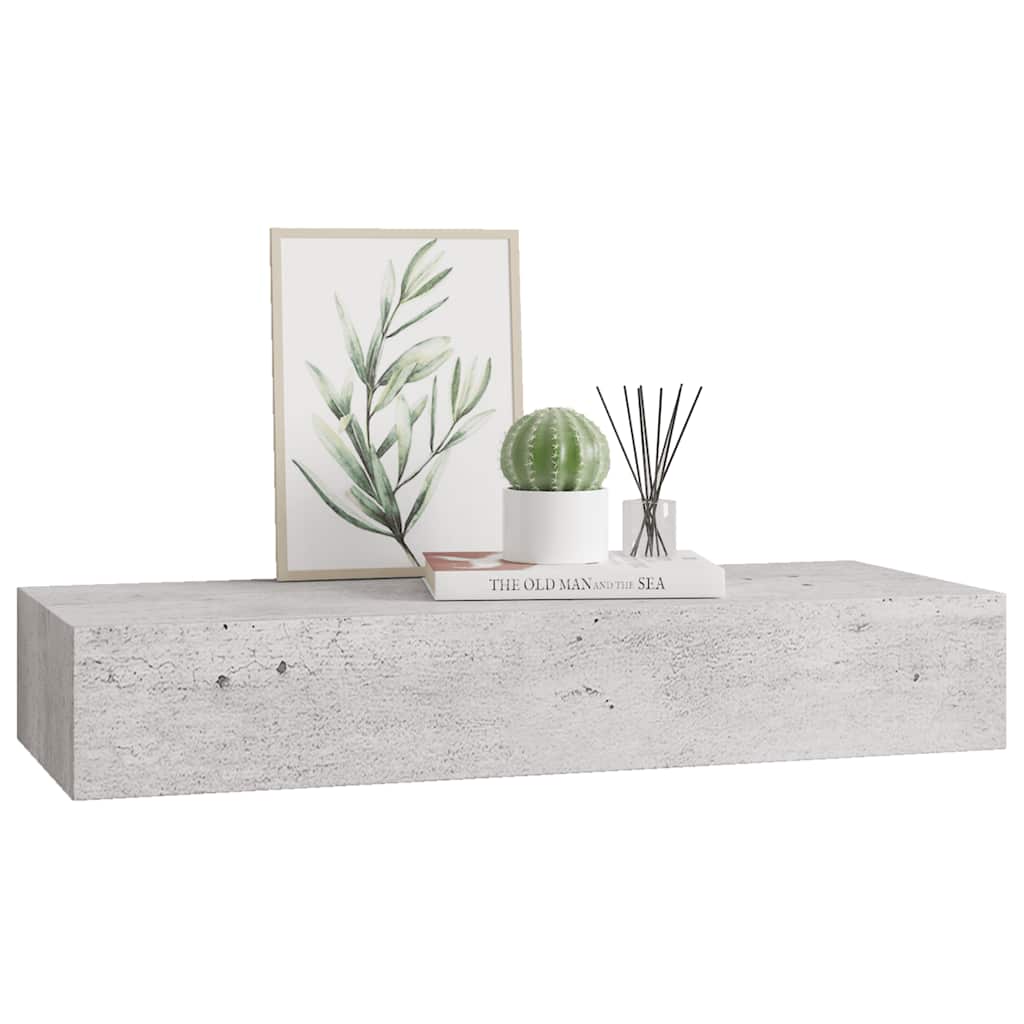 Wandregal mit Schublade Weiß 40x23,5x10 cm MDF