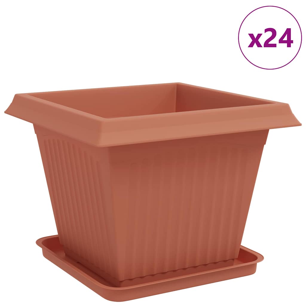 Blumentöpfe 6 pcs Ziegelrot 20 x 20 x 16 cm Kunststoff