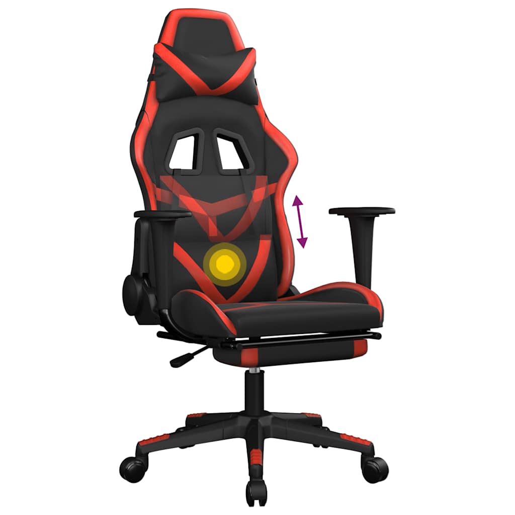 Gaming-Stuhl mit Massagefunktion Schwarz und Grün Kunstleder