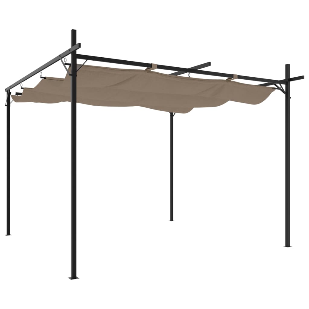 Pergola mit Schiebedach Creme 295x292x230 cm