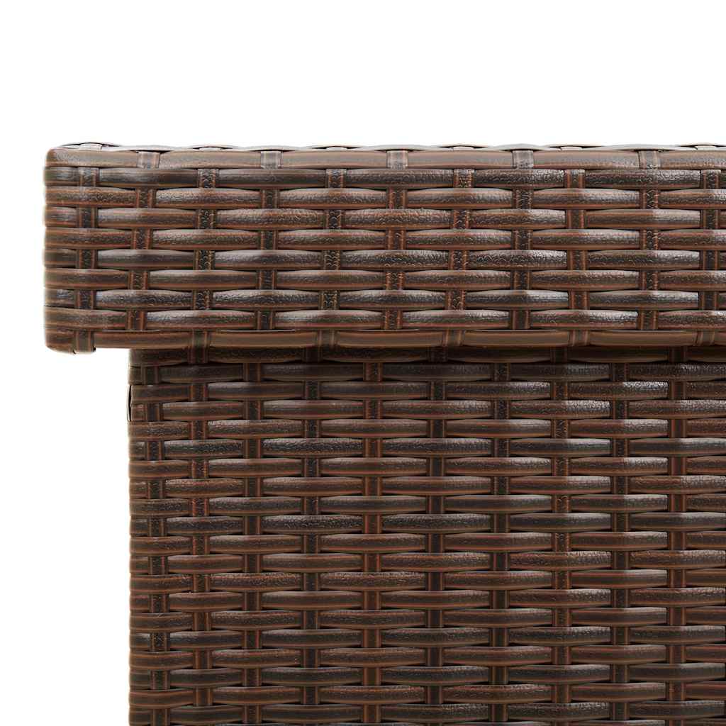 Gartentruhe mit Rollen Schwarz 110x55x73 cm Poly Rattan