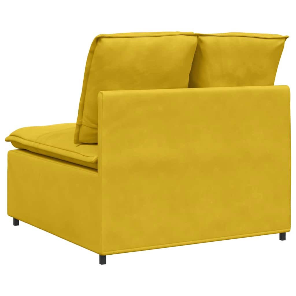 Modulares Sofa Endmodul mit Armlehne Kissen Blau 100 cm