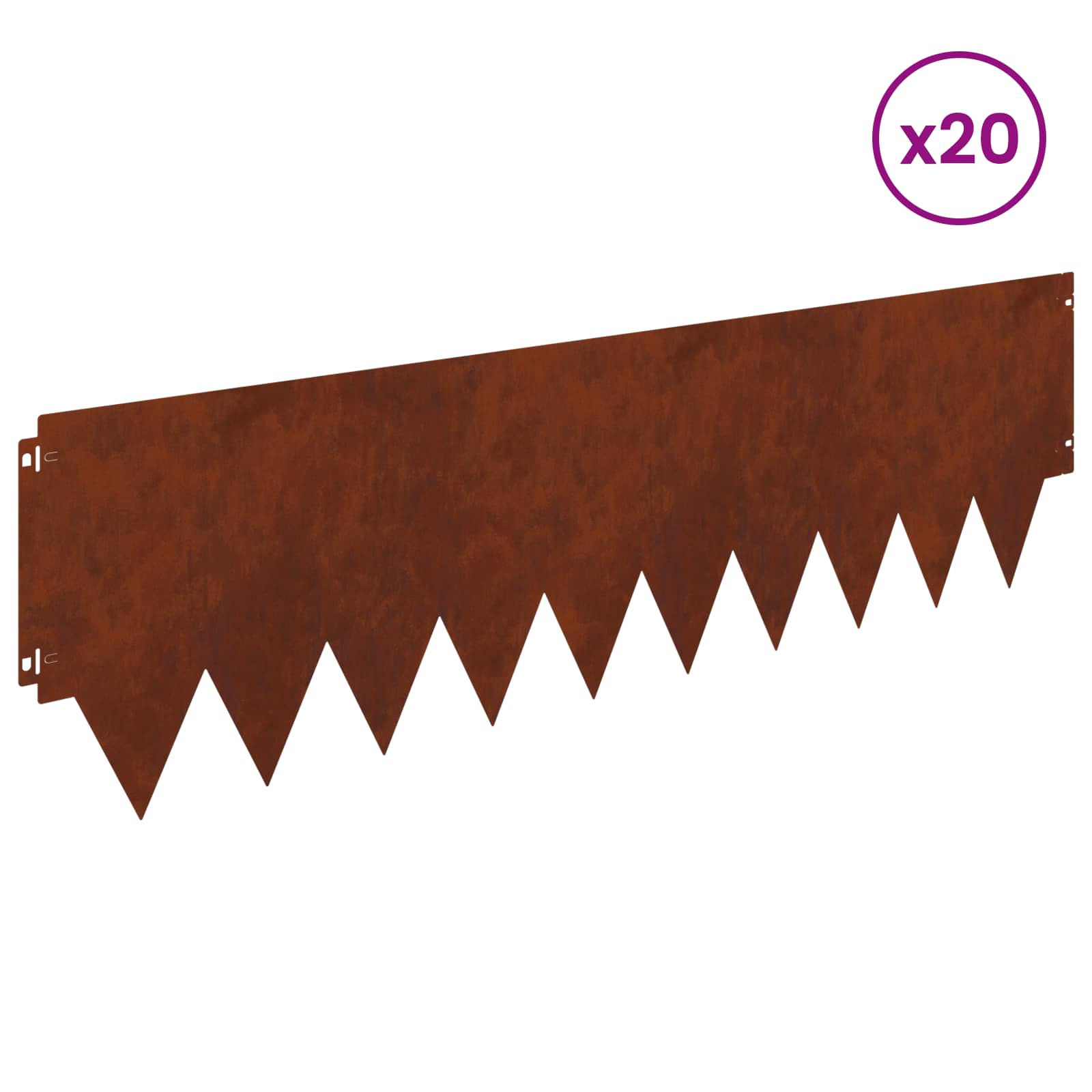Raseneinfassung 10 pcs Länge Höhe 103 x 15 cm Stahl Schwarz