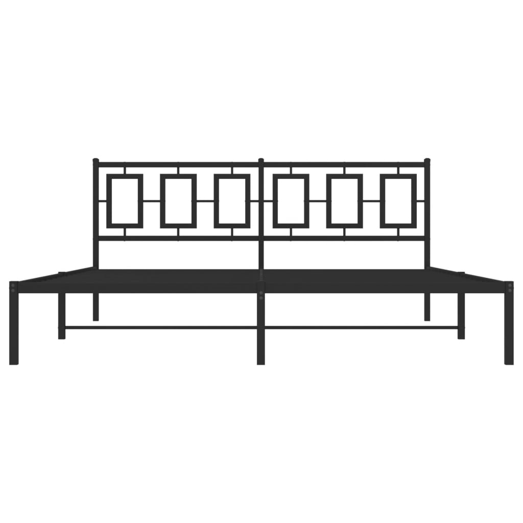Bettgestell mit Kopf- und Fußteil Metall Weiß 180x200 cm