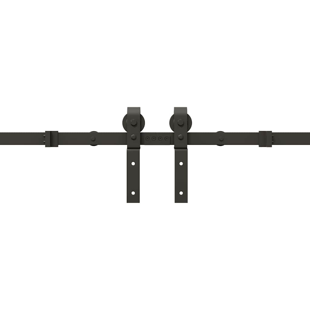 Schiebetürbeschlag-Set 366 cm Stahl Schwarz