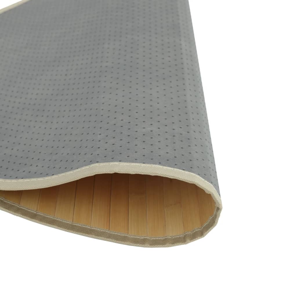 Teppich Rund Schwarz 60 cm Bambus