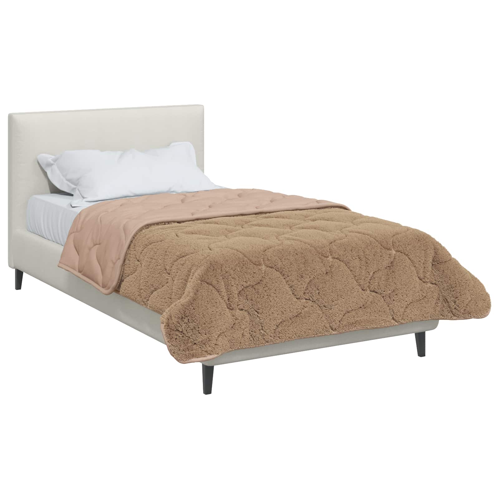 Sommerdecke Anthrazit 135 x 200 cm Mikrofaser und Teddy-Fleece