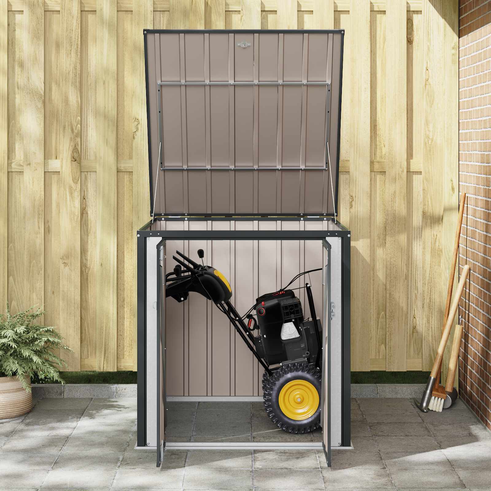 Gartenlagerbox Schwarz 101,5 x 57 x 100,5 cm Stahl