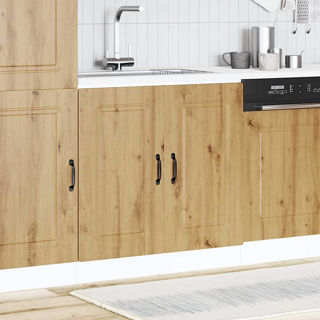 Herdumbauschränke 2 Stk. Kalmar Weiß Holzwerkstoff