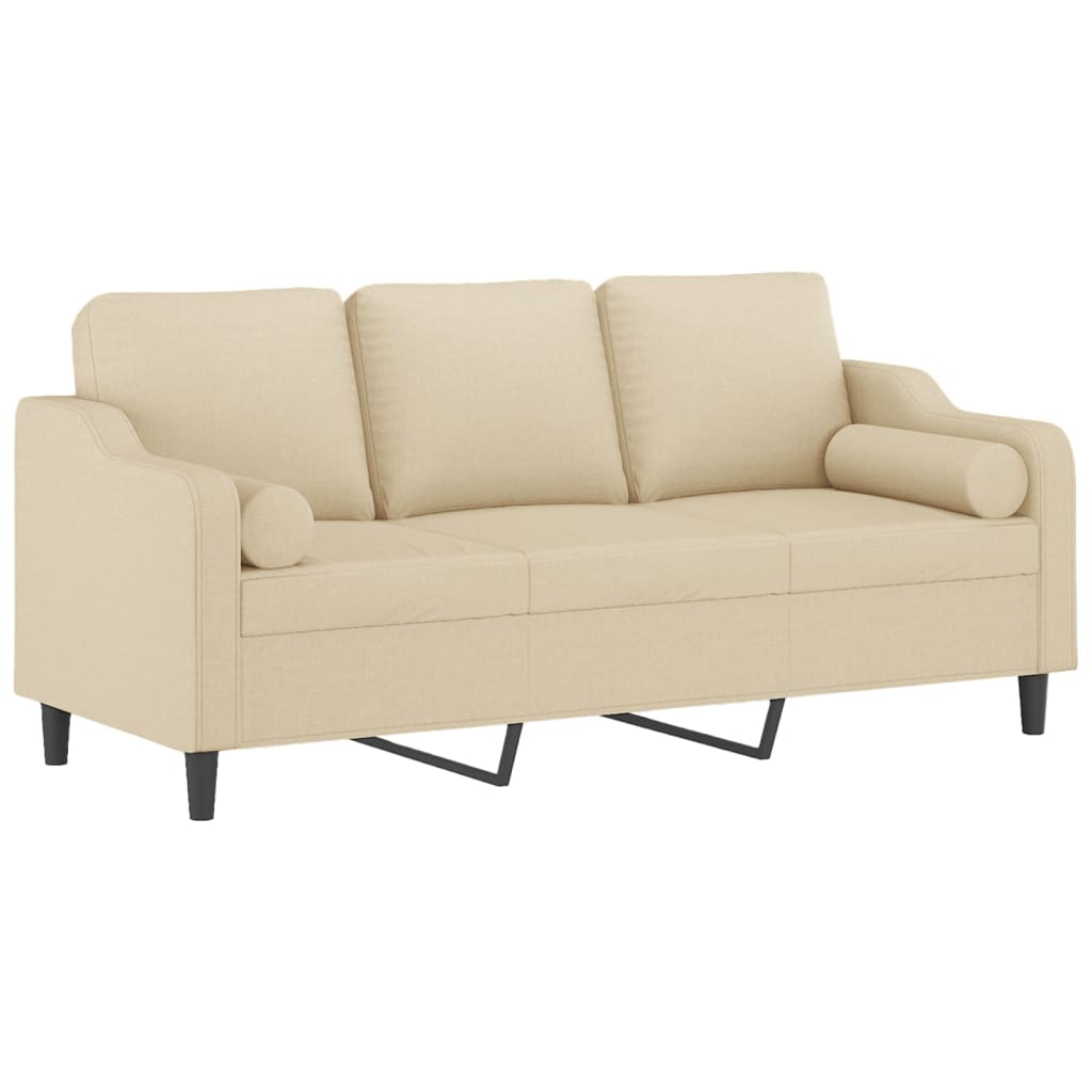 2-Sitzer-Sofa mit Zierkissen Braun 120 cm Stoff